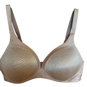 Warners #W4013 Blissful Benefits Lift Wire Free Smoothing Back Bra 38C Beige